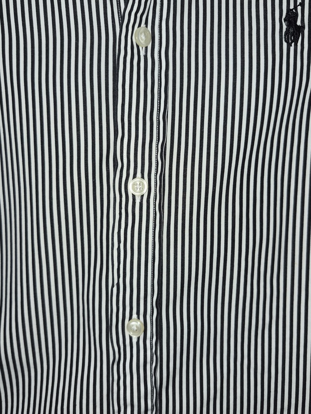 Polo by Ralph Lauren Black & White Vertical Stripe Button-Up Shirt - Picture 5 of 10